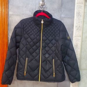 Michael Kors packable black lightweight womens down jacket size L large